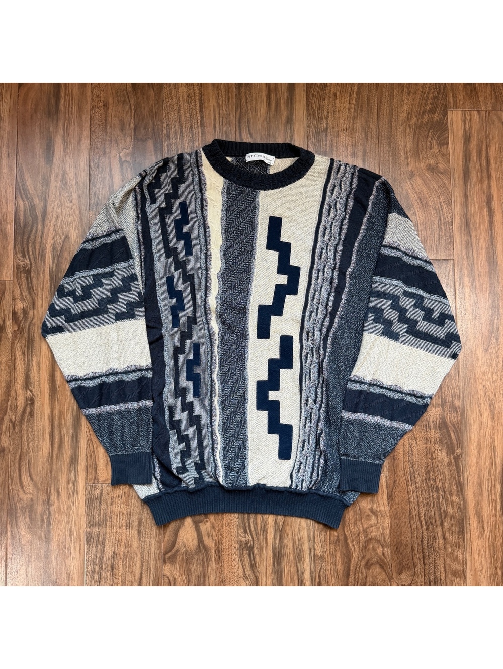 Vintage 90s St. Croix Vintage 3D Knit Sweater Mens L Long Made in USA Coogi